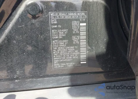 2017 Nissan Rogue Sv z USA, uszkodzony, nr VIN KNMAT2MT1HP508377